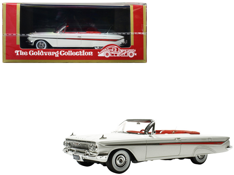 1961 Chevrolet Impala Convertible White with Red Interior Limited Edition to 240 pieces Worldwide 1/43 Model Car Goldvarg Collection GC-062A