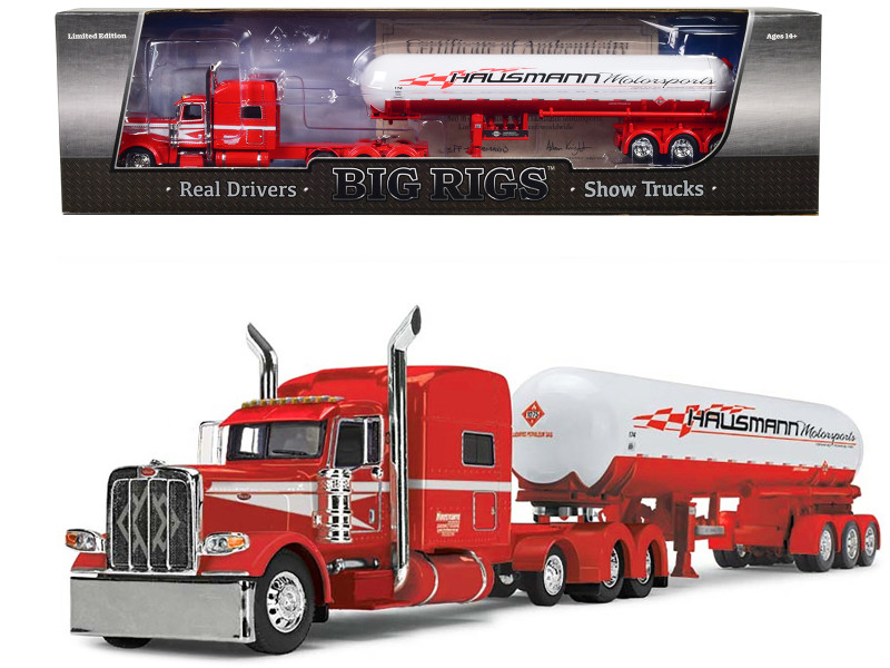 Peterbilt 389 with 70 Mid Roof Sleeper Cab and Mississippi LP Tanker Trailer Red and White Hausmann Transport Big Rigs Series 1/64 Diecast Model DCP/First Gear 69-1794