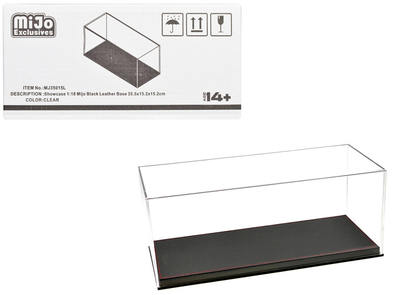Showcase Acrylic Display Case with Black Synthetic Leather Base Mijo Exclusives 1/18 Scale Models MJ35015L