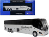 Prevost H3 45 Coach Bus Academy Bus Lines Silver Metallic Limited Edition 1/87 HO Diecast Model Iconic Replicas 87-0416