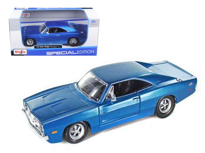 1969 Dodge Charger R/T Hemi Blue 1/25 Diecast Model Car Maisto 31256