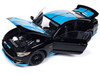 2015 Ford Mustang GT 5 0 Black with Petty Blue Stripes Petty s Garage 1/18 Diecast Model Car Auto World AW321