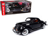 1937 Lincoln Zephyr Black with Red Interior 1/18 Diecast Model Car Auto World AW325