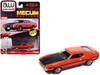 1971 Ford Mustang Boss 351 Calypso Coral Orange with Black Hood and Stripes Mecum Auctions Limited Edition to 2496 pieces Worldwide Premium Series 1/64 Diecast Model Car Auto World AWSP159