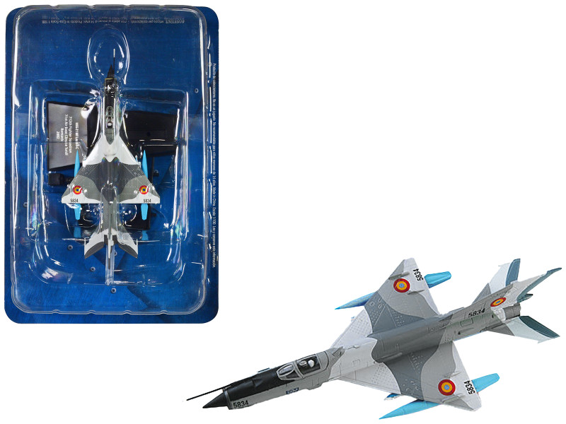 Mikoyan MiG 21 MF Lancer C Fighter Aircraft 712th Fighter Squadron 71st Air Base 2002 Romanian Air Force 1/100 Diecast Model Hachette Collections HADC55
