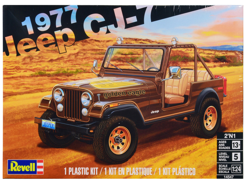 Level 5 Model Kit 1977 Jeep CJ 7 2 in 1 Kit 1/24 Scale Model Revell 14547