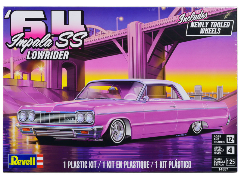 Level 4 Model Kit 1964 Chevrolet Impala SS Lowrider 1/25 Scale Model Revell 14557