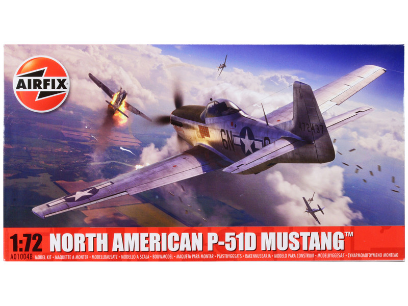 Level 1 Model Kit North American P 51D Mustang Fighter Aircraft 1/72 Plastic Model Kit Airfix A01004B