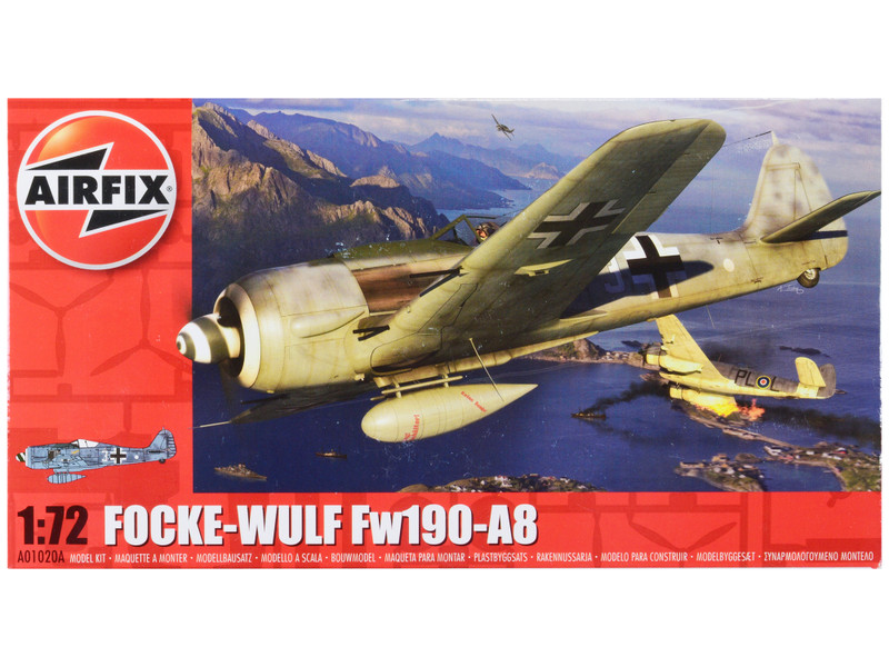 Level 1 Model Kit Focke Wulf Fw190 A8 Fighter Aircraft 1/72 Plastic Model Kit Airfix A01020A