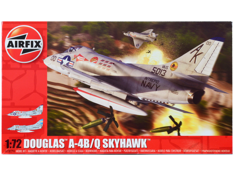 Level 1 Model Kit Douglas A 4B Q Skyhawk Aircraft with 2 Scheme Options 1/72 Plastic Model Kit Airfix A03029A