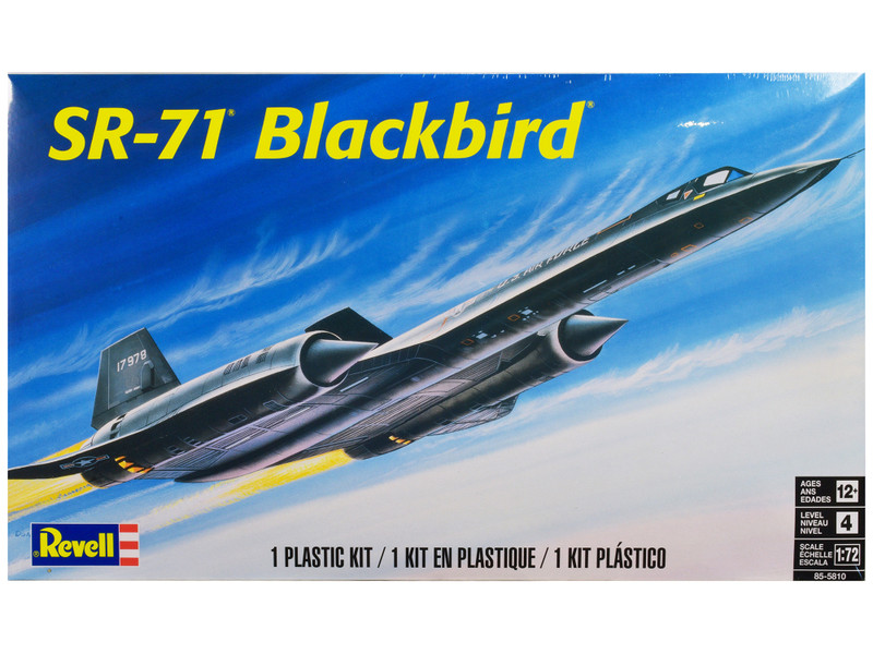 Level 4 Model Kit Lockheed SR 71 Blackbird Reconnaissance Aircraft 1/72 Scale Model Revell 85-5810