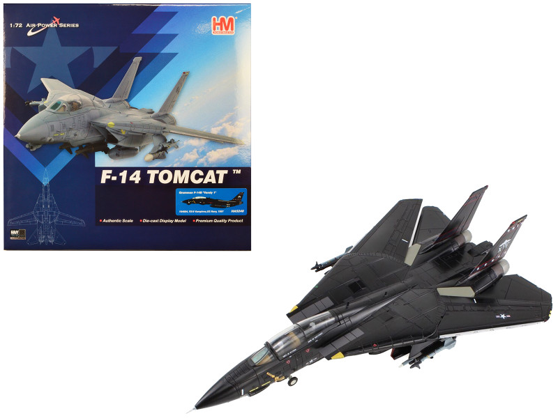 Grumman F 14D Tomcat Fighter Aircraft Vandy 1 VX 9 Vampires 1997 United States Navy Air Power Series 1/72 Diecast Model Hobby Master HA5248