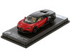 Bugatti Chiron Supersport Italian Red and Nocturne Black Hypercar League Collection 1/64 Diecast Model Car PosterCars H09B