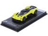Aston Martin Valkyrie Lime Essence Yellow Metallic with Black Top Hypercar League Collection 1/64 Diecast Model Car PosterCars H12B