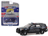 2023 Ford Police Interceptor Utility Black with Blue Stripes Shelby Township Michigan Hot Pursuit Hobby Exclusive Series 1/64 Diecast Model Car Greenlight 30451