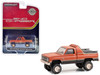 1984 Chevrolet K 10 Scottsdale 4x4 Pickup Truck Red and Black with Gold Stripes Weathered Sno Chaser Hobby Exclusive Series 1/64 Diecast Model Car Greenlight 30461