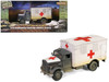Opel Blitz Kfz.305 Ambulance Gray and White Weathered German Army Armoured Fighting Vehicle Series 1/32 Diecast Model Forces of Valor FOV-801101A