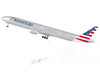 Boeing 777 300ER Commercial Aircraft with Landing Gear American Airlines N718AN Gray with Blue and Red Tail Snap Fit 1/200 Plastic Model Skymarks SKR715