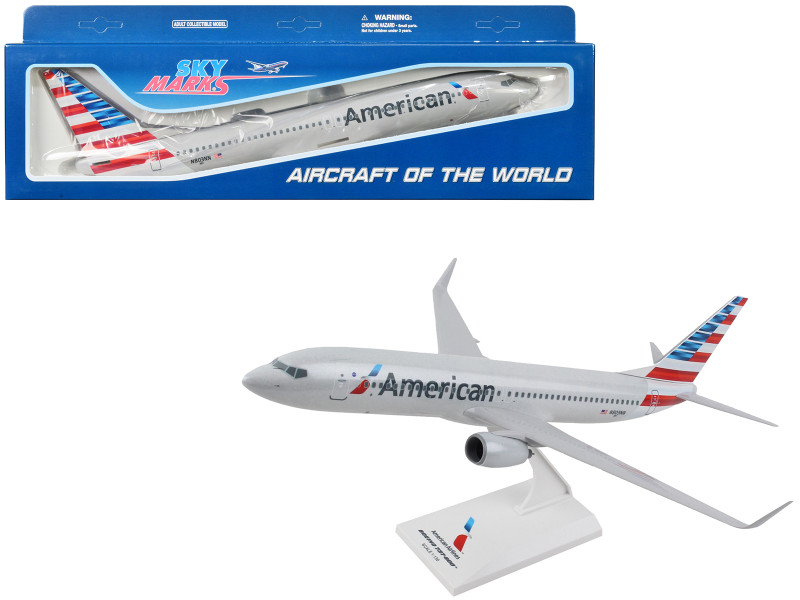 Boeing 777 800 Commercial Aircraft American Airlines N803NN Gray with Blue and Red Tail Snap Fit 1/130 Plastic Model Skymarks SKR759