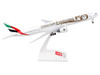 Boeing 777 300ER Commercial Aircraft with Landing Gear Emirates Airlines 50th Anniversary A6 EPO White with Tail Graphics Snap Fit 1/200 Plastic Model Skymarks SKR1099