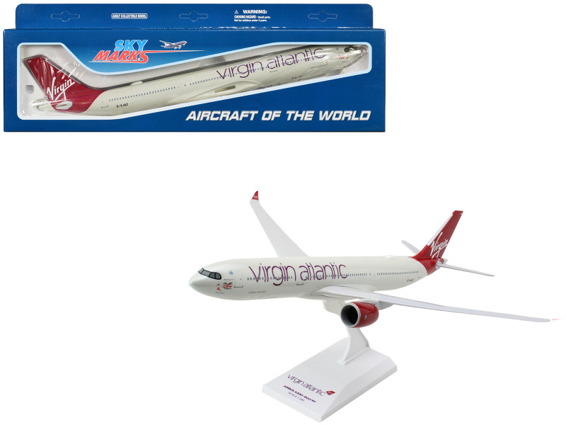 Airbus A330 900 Commercial Aircraft Virgin Atlantic G VJAZ Gray with Red Tail Snap Fit 1/200 Plastic Model Skymarks SKR1130