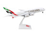 Airbus A380 800 Commercial Aircraft with Landing Gear Emirates Airlines A6 EOG White with Tail Graphics Snap Fit 1/200 Plastic Model Skymarks SKR1135