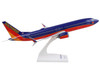 Boeing 737 MAX 8 Commercial Aircraft Southwest Airlines N872CB Blue with Red and Orange Stripes Snap Fit 1/130 Plastic Model Skymarks SKR1140