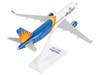 Airbus A320 Commercial Aircraft Allegiant Air N246NV White and Blue with Orange Stripes Snap Fit 1/200 Plastic Model by Skymarks SKR4001