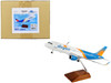 Airbus A320 Commercial Aircraft with Landing Gear Allegiant Air N246NV White and Blue with Orange Stripes Snap Fit 1/100 Plastic Model Skymarks SKR8329