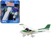 Cessna 172 Aircraft White with Green and Yellow Stripes Sky Kids Series 1/42 Plastic Model Airplane Daron NR20663