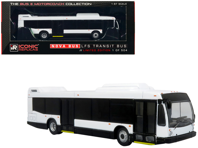 Nova Bus LFSd Transit Bus Plain White Limited Edition to 504 pieces Worldwide The Bus and Motorcoach Collection 1/87 (HO) Diecast Model Iconic Replicas 87-0502
