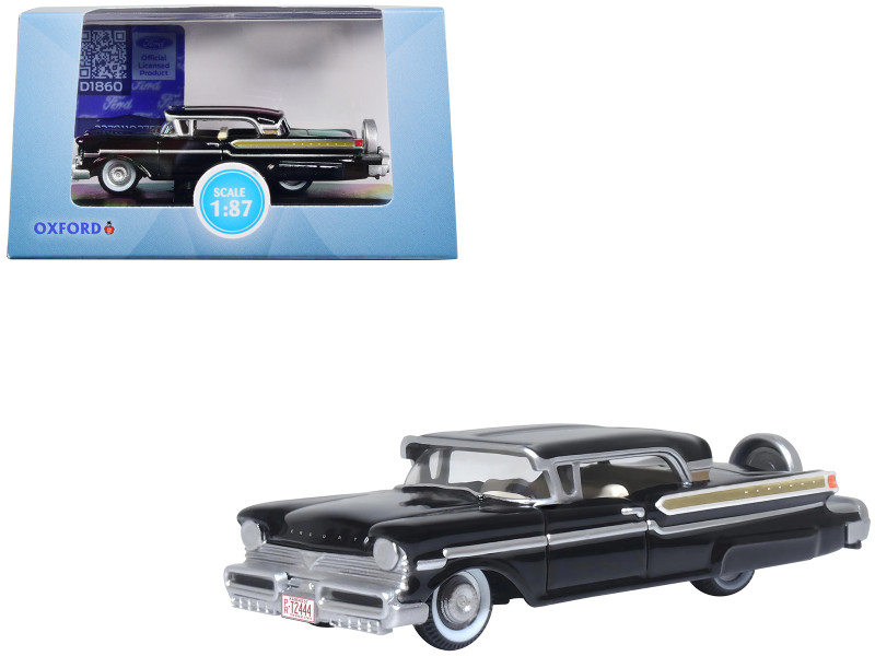 1957 Mercury Montclair Tuxedo Black 1/87 (HO) Scale Diecast Model Car Oxford Diecast 87MT57005