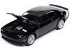 2023 Dodge Challenger Hellcat Redeye Black Ghost Edition Pitch Black with Gator Print Top and White Tail Stripe "Modern Muscle" Limited Edition 1/64 Diecast Model Car Auto World 64432-AWSP153A