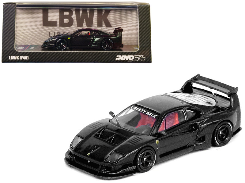 LBWK Liberty Walk F40 Full Carbon Fiber 1/64 Diecast Model Car Inno Models IN64-LBWKF40-FC