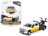 2017 Chevrolet Silverado HD 3500 Dually Wrecker Tow Truck White with Red and Yellow Stripes Shell Oil Dually Drivers Series 14 1/64 Diecast Model Car Greenlight 46140C