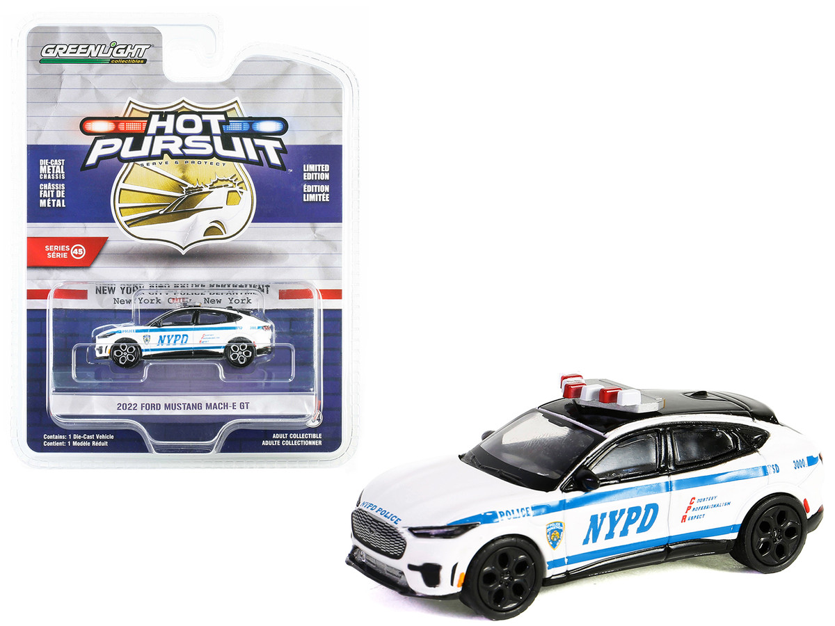 2022 Ford Mustang Mach-E GT White with Blue Stripes 
