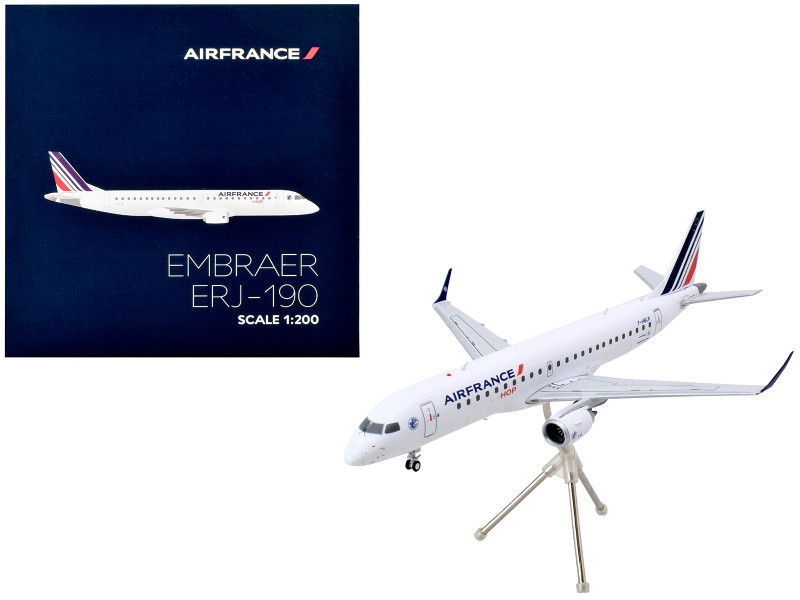 GeminiJets Embraer 190 Air France Modellflugzeug 1:200 - Sammler Modell Mit Display-Ständer