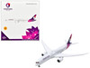 Boeing 787 9 Dreamliner Commercial Aircraft with Flaps Down Hawaiian Airlines N780HA White with Purple Tail 1/400 Diecast Model Airplane GeminiJets GJ2047F
