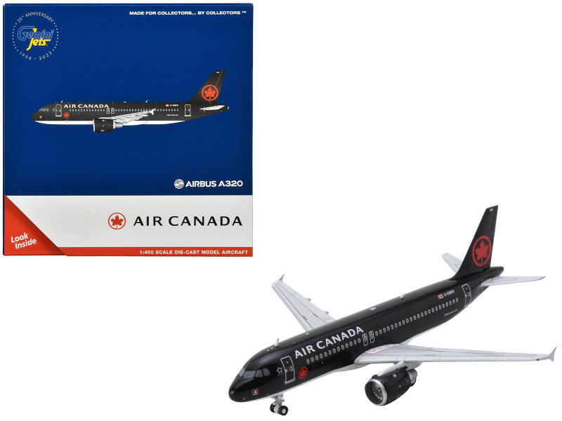 Airbus A320 Commercial Aircraft Air Canada C FNVV Black 1/400 Diecast Model Airplane GeminiJets GJ2255