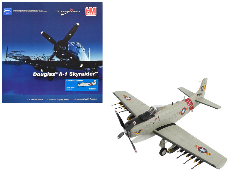 Douglas A 1H AD 6 Skyraider Attack Aircraft 1st Fighter Squadron1963 South Vietnam Air Force Air Power Series 1/72 Diecast Model Hobby Master HA2921