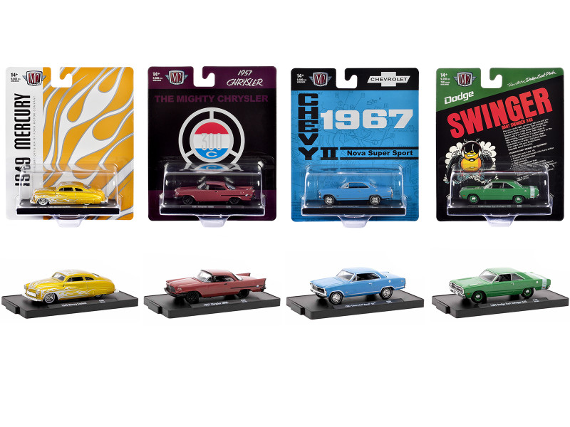 Auto Drivers Set of 4 pieces in Blister Packs Release 108 Limited Edition to 9600 pieces Worldwide 1/64 Diecast Model Cars M2 Machines 11228-108