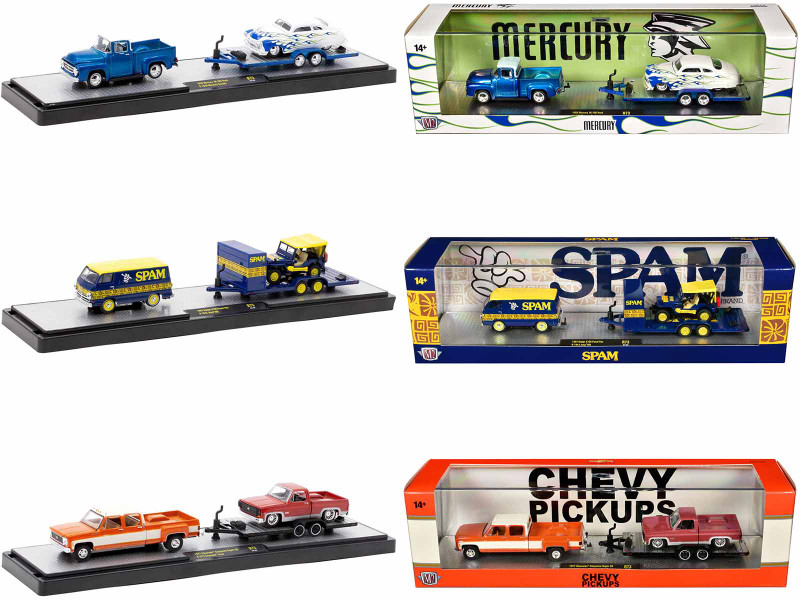 Auto Haulers Set of 3 Trucks Release 73 Limited Edition to 9000 pieces Worldwide 1/64 Diecast Model Cars M2 Machines 36000-73