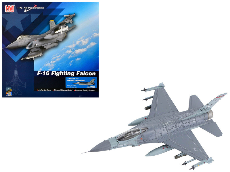 Lockheed F 16C Fighting Falcon Fighter Aircraft Operation Desert Storm 614th Tactical Fighter Squadron Doha Air Base Qatar 1991 United States Air Force Air Power Series 1/72 Diecast Model Hobby Master HA38029