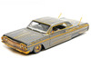 1964 Chevrolet Impala SS Lowrider Gray Metallic with Gold Graphics Lowriders Maisto Design Series 1/26 Diecast Model Car Maisto 32547GRY