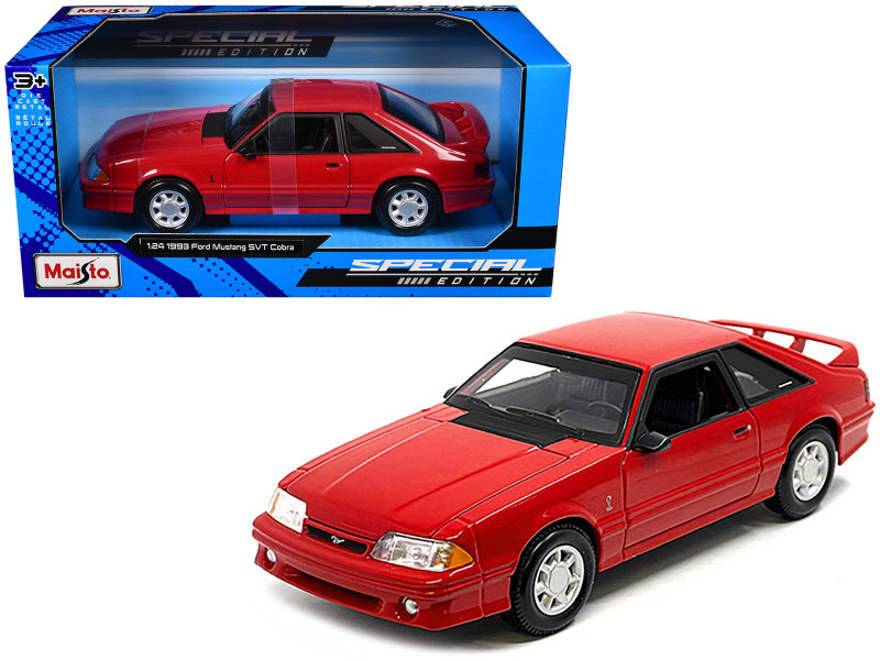 1993 Ford Mustang SVT Cobra Red Special Edition Series 1/24 Diecast Model Car Maisto 32906RD