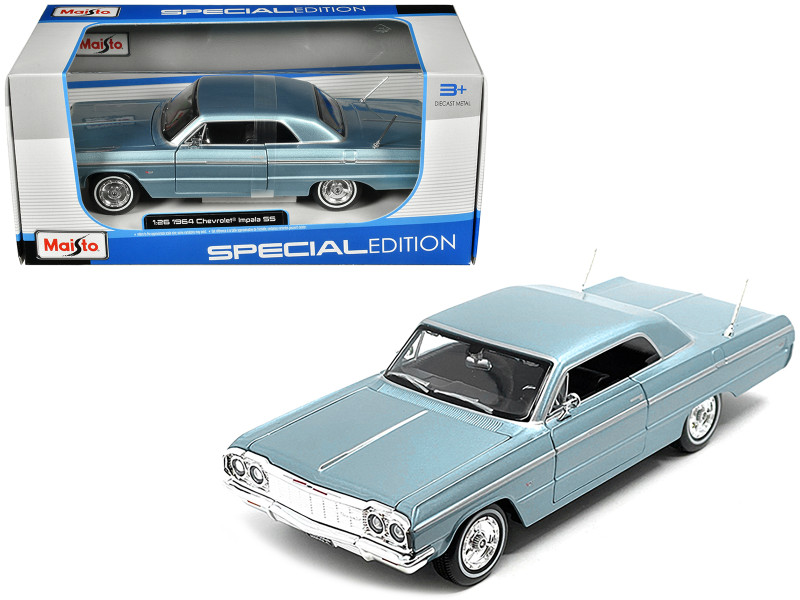 1964 Chevrolet Impala SS Blue Metallic Special Edition Series 1/26 Diecast Model Car Maisto 32908BL