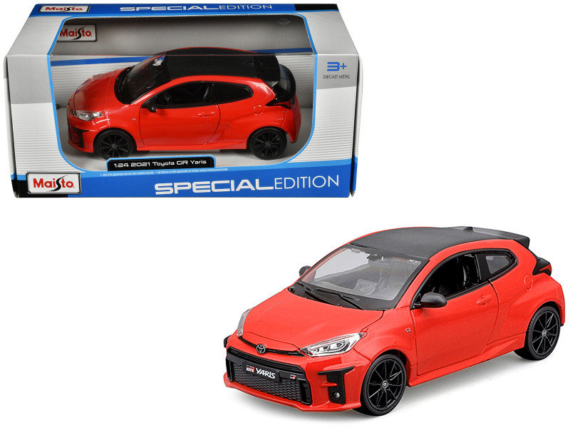 2021 Toyota GR Yaris Red with Carbon Top Special Edition Series 1/24 Diecast Model Car Maisto 32909RD