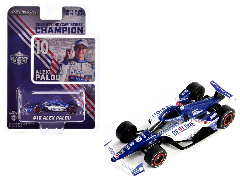 Dallara IndyCar #10 Alex Palou American Legion Chip Ganassi Racing Champion NTT IndyCar Series 2023 1/64 Diecast Model Car Greenlight 11587