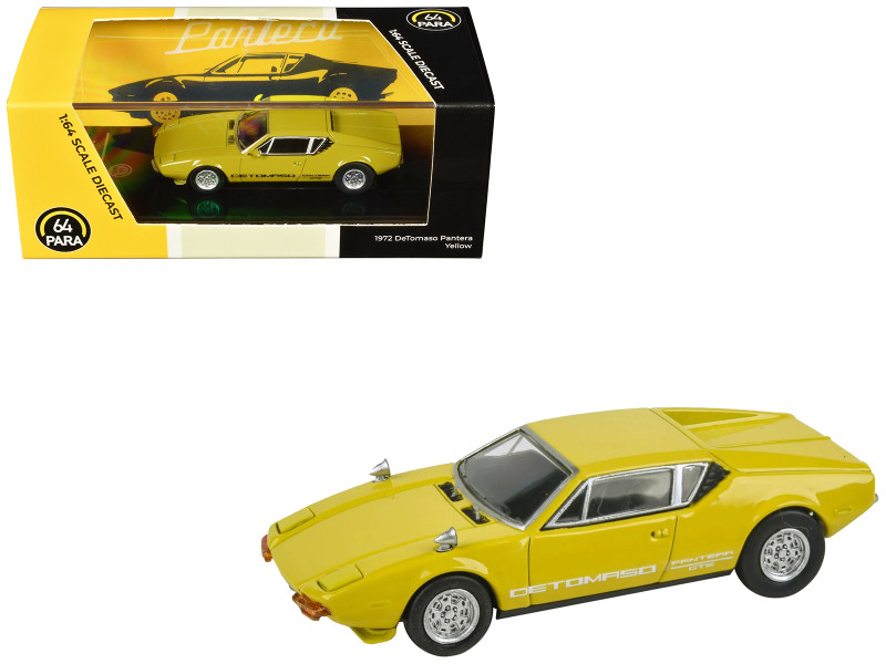 1972 De Tomaso Pantera Yellow 1/64 Diecast Model Car Paragon Models PA-55642