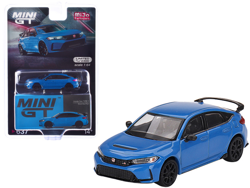 2023 Honda Civic Type R Boost Blue Pearl Limited Edition to 2400 pieces Worldwide 1/64 Diecast Model Car True Scale Miniatures MGT00637